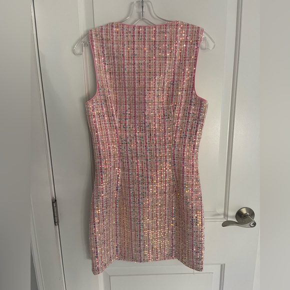 Endless Rose Sequin Tweed Mini Dress - Pink small like new - Picture 5 of 8